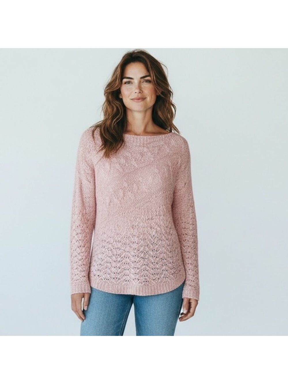 Soho Jeans Dusty Pink Knit Pullover Boat Neck Size S